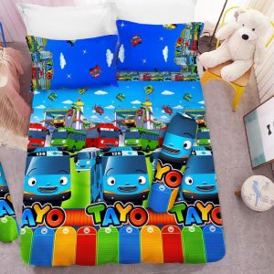 (BAYAR DI TEMPAT) Sprei karakter anak motif tayo biru ukuan 120x200 160x200 180x200  Seprei karakter anak murah/BAHAN adem lembut dan tidak luntur/BUKAN MY LOVE/BUKAN LADYROSE/SEPREI homemade