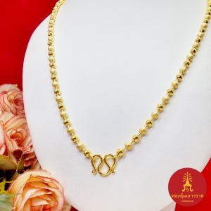 สร้อยคอทองลายไข่ปลาเงาสลับจิก ความยาว 24 นิ้ว ทำจากทองเหลือง ใส่ในชีวิตประจำวันได้ ชุบทอง งานสวย ทองปลอม ใส่ได้ทุกโอกาส