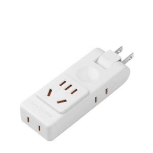 Turn Four Socket 180 Degrees to Change the Plug Ultra-thin Expansion Against Wall Four-bit Porous Power Converter MAX 2500W Fire-resistant Plastic Component 750°