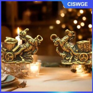 CISWGE Đồng hoàng đạo ngựa học tập phong phú năm xe bức tượng Máy tính để bàn trang trí phòng khách bàn trà kim loại thủ công trang trí nhà