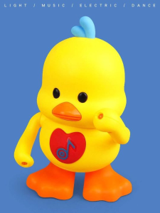 Bafada Musical Electric Dancing Small Yellow Duck Toy Cute Cartoon Swing Pet Toys Downy Lamplight Multifunctional Early Education For Infant Toddler Gift