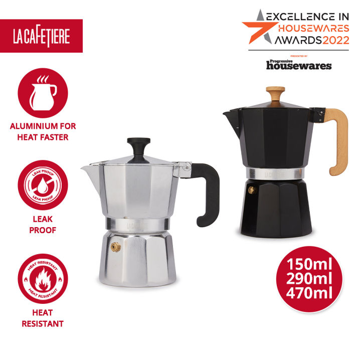 La Cafetiere Venice Aluminium Espresso Maker with Patented Valve