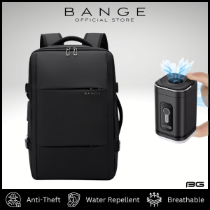 NEW ARRIVAL: BANGE 3028 Backpack with Air Pump Vacuum Compression System (30.5x46x20cm 40L 1.8kg) Expandable to 26L Fits 17-inch Laptop 100% Polyester Anti-Theft Design TSA Lock Water & Odor Resistant Ergonomic Straps Hidden Pocket Trolley Stra