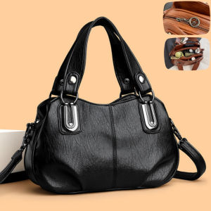 Belfoyer กระเป๋าไหล่หนังอ่อนแบบเรโทรของผู้หญิง กระเป๋าแม่คุณภาพสูง กระเป๋ามือขนาดใหญ่