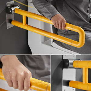 Tay vịn nhà vệ sinh tay vịn chống trượt người khuyết tật nhà vệ sinh người già lật không có rào chắn lan can nhà tắm bằng thép không gỉ gấp an toàn