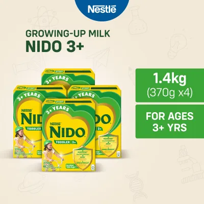 NIDO 3+ Growing-Up Milk Powder for Toddler Children 3+ Years Old 1.4kg (370g x4)