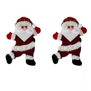OOC Santa Claus Christmas Curtain Tiebacks Bear Deer Curtain Clips Adorable Plush Doll Curtain Holdbacks Home Decoration