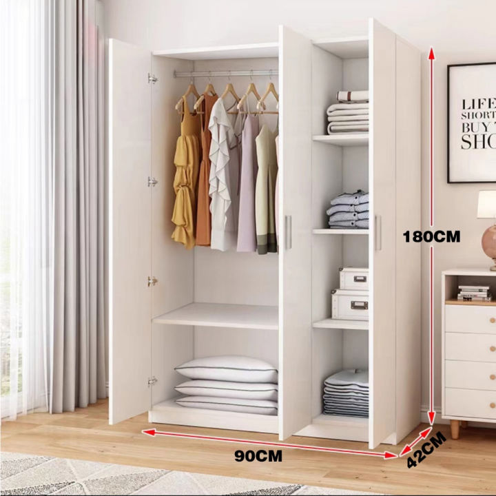 Solid Wood wardrobe Multifunctional modern coat cabinet with drawers ...
