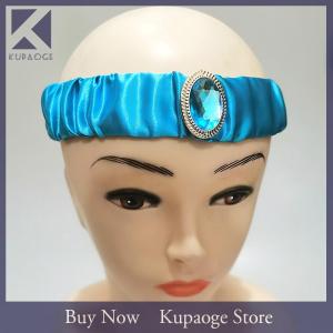 [Kupaoge] ที่คาดผมสีฟ้าจัสมินสำหรับเด็กผู้หญิงที่คาดผมคริสตัลขนาดใหญ่สายรัดผมสำหรับเจ้าหญิงอาหรับสำหรับงานเลี้ยงคอสเพลย์เครื่องประดับผม