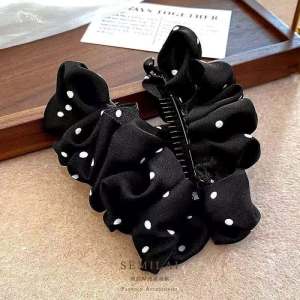 BECORATE Korean Wave Point Floral Banana Clip Wrinkled Bubble Ponytail Clip Twist Clip Woman Hair Accessories