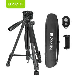BAVIN P22 Camera Aluminum Tripod for DSLR Tripod Stand for Mobile Phones Lightweight w/ Bluetooth Remote