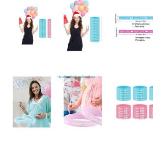 Kirilgu Baby Gender Expose Silicone Bracelets Baby Shower Party Gender Expose Wristband 8K3Q7