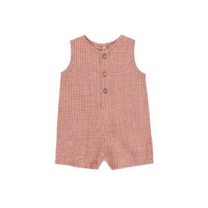 Wintin Summer Clothes for Babies Mens and Womens Baby Vest Romper Infant Onesie Class a Orange Plaid Romper