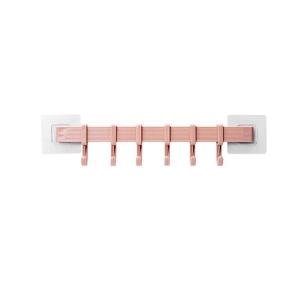 【Utility】Wall Mount 6 Hooks Storage Shelf Strong and Traceless Plastic Bathroom Towel Hook Kitchen Organizer