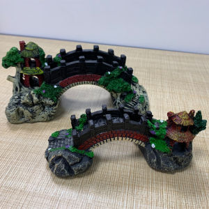 เครื่องประดับตู้ปลา สะพานโค้งจีน อุปกรณ์ประดับตกแต่งตู้ปลา ตกแต่งตู้ปลา ที่นอนปลา เรซิน เหมือนจริง ดูหรู