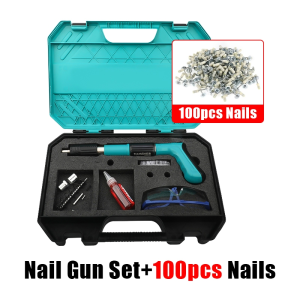 【Free 100 Nails】Nail Gun Power Tool Nails For Nail Gun Electric Nail Gun Heavy Duty Manual Steel Nails Gun For Concrete Rivet Tool Steel Rivet Gun Nail Cordless Heavy Duty Powder Actuated