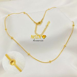 Kalung Titanium Jedar Belut Rantai Berjarak Anti Karat Aksesoris Fashion K-Syle