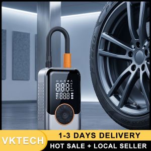 Wireless Rechargeable Tire Inflator with Nozzle Compact Portable Air Pump for Car Bicycle and SUV Quick Inflation