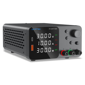 TPS UK Plug Adjustable Laboratory Power Supply DC 0-30V 60V 120V 160V 0-2A 3A 5A 10A Variable Bench Switching Power Source 5V/3.6A USB&Type-C Quick-Charge Variable Power Supply with Output Enable/Disable Button