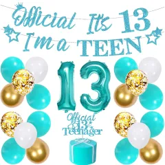 25 Pack Official Teenager 13th Birthday Cake Decorations, Official 13  Teenager Cake Topper, Happy Birthday 13 Teen Thirteen Cupcake Toppers Light  Blue for Thirteenth Birthday Supplies 