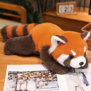 JOJO CASTLE Lying Fox Raccoon Red Panda Plush Toys Sleeping Red Panda Doll Stuffed Animals Plush Toys Boys Girls Lovely Gift