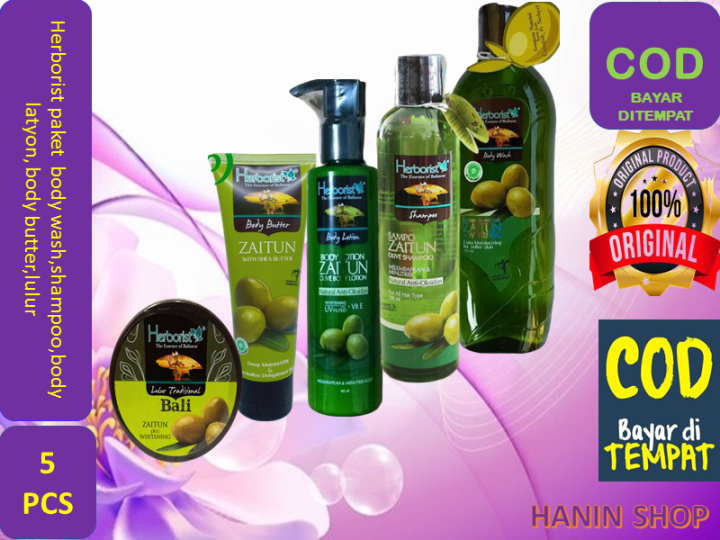 Paket cantik Herborist zaitun cantik ( Shampoo,Body Wash, Body Lation ,body butter, lulur
