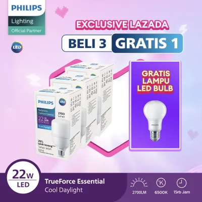 [GRATIS LAMPU] Beli 3 Lebih Hemat Philips Lampu Radiantline TrueForce 22W Putih GRATIS 1 Lampu LED Bulb