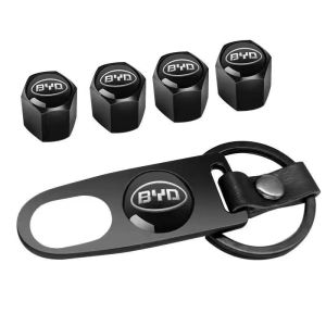 chenjie high quality 4pcs With keychain Wheel tire valve cap/tyre valve cap stem cover car accessories For BYD Atto 3 Yuan Plus