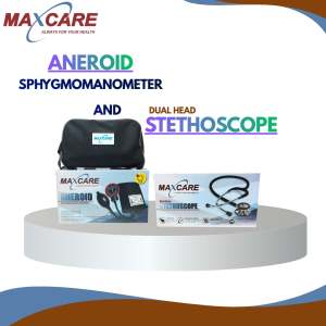 MAXCARE Aneroid Sphygmomanometer and Dual Head Stethoscope I Manual BP Monitor I BP Premium Set