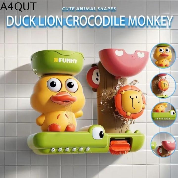 A4QUT Crocodie Baby Spin Top Bath Toys DuckLion Wall Suction Cup