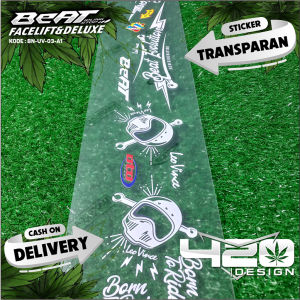 Striping Transparan UV Beat New 2019 Sampai 2021 - Aksesoris Stiker Striping Transparan Motor Beat Street New Beat Delux Iss Custom Desain - Kode BN-UV - 420 Design