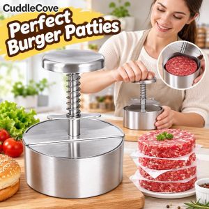 Adjustable Burger Press Non Stick Patty Maker Stainless Steel Burger Mold Kitchen Bbq Tool