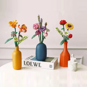 Bouquet small particle building blocks assembling diy flower bonsai decorative flower arrangement and dried flower ornaments and puzzle boys and girls Valentines day birthday gifts