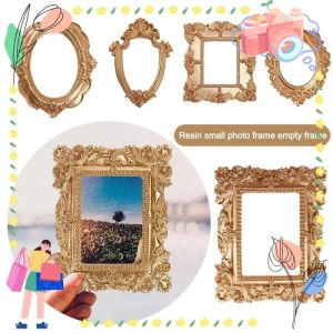 Pictures Frames European Victorian Style Vintage Golden Retro Photo Frame Decorative Earrings Necklace Display Rack