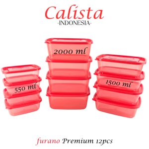 FOOD CONTAINER TOPLES SET BENING CALISTA FURANO TRANSPARANT SEALWARE SET ISI 12PCS TEMPAT WADAH PENYIMPANAN MAKANAN FOOD PREP PREPARATION STORAGE KULKAS SET TOPLES PLASTIK CALISTA BENING SET
