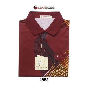 Kaos Kerah Pria Semboss Lengan Pendek Bahan Katun Adem Berkantong 3685