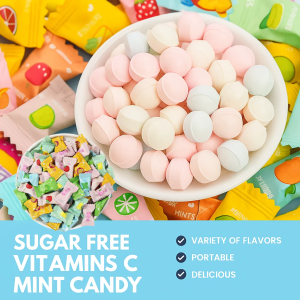 Vitamin C Fruit Candies 0 Sugar Mint Candy Refreshing Breath Hard Candy Mixed Flavor