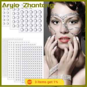 Aryio Tự dính mặt tóc đá quý thạch pha lê Sticker cơ thể đồ trang sức Sticker trang điểm thủ công trang trí nội thất Sticker