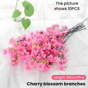 10 Pcs Artificial Cherry Blossom Branch Fake Cherry Blossom Flower Branch Simulation Sakura Flower