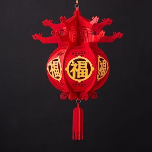 COUPLECOL Có tua rua Đèn lồng vải thô màu Đỏ Trang trí Có thể treo Đèn lồng đỏ truyền thống Trung Quốc dây chuyền Lễ Hội Mùa Xuân may mắn Tái sử dụng Đèn lồng Lễ Hội Mùa Xuân treo Trung tâm mua sắm