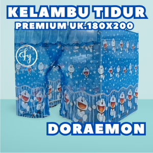 Kelambu Tidur Motif DORAEMON Ukuran 180x200  Kelambu Motif Karakter Doraemon