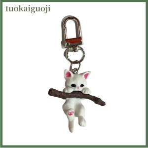 tuokaiguoji Cute Kitten Car Keyring Lovely Cartoon Lucky Cat Key Chain Backpack Bag Pendant Gift For Women And Men