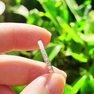 Solid 2mm 3mm White Round Moissanite Diamond Full Eternity Band 925 Sterling Silver Jewelry Wedding Ring Valentines Day Gift