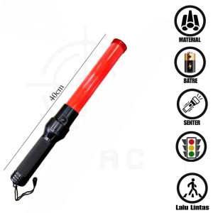 Elektrikshop Lampu Lalu Lintas Polisi 40/54cm Terang || Senter Lalin Polisi Murah Kedip Dan Ringan Traffick baton pioline