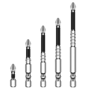 6Pieces Alloy Steel Antislip Crosses Head Screwdriver Bits Set for Efficient Work in Electronics and Furniture Assembly