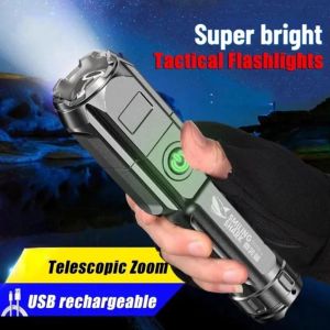 [toko snack jkt] LED Senter Super Terang XHP50 USB Type-C LED SWAT Police Kapasitas Tinggi Waterproof Outdoor