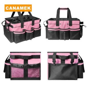 【CANAMEK】 Large Cleaning Caddy Bag With Handle Built-in Sturdy Support Board Multi-compartment Design Cleaning Supply Tote