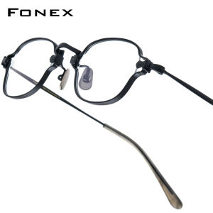 FONEX Pure Titanium Glasses Frame Men Brand Design Vintage Retro Small Square Eyeglasses Women Japanese High-Quality Ultralight Spectacles Custom Optical Eyewear KMN186