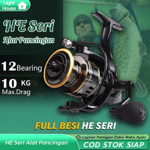 Light & House Reel Pancing Full Besi / Reel Pancing / Reel Pancing Murah Kuat Katrol / Pancing Reel /Fishing Reels Murah / Reel Pancing Spinning Laut Kuat 10 KG Fishing 5.2:1 12 Ball Bearing HE 1000-5000 Series COD Pengiriman Cepat