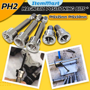 5pcs Magnetic Positioning Screwdriver Bits Screw Positioning Bit Hex Shank Screw Positioning Bit PH2x25mm PH2x50mm